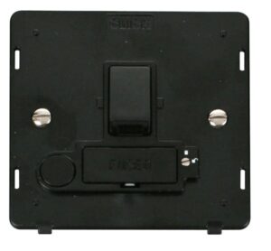 Click Definity 13A Fused Switched Conn. Unit With Flex Outlet (Lockable) Insert Black
