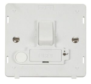 Click Definity 13A Fused Switched Conn. Unit With Flex Outlet (Lockable) Insert White