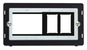 Click Definity Hotel Accessory Plate 2 Gang GridPro Frontplate With Twin New Media Aperture Insert
