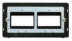 Click Definity 2 Gang Plate (2 X 3) Aperture Insert Black