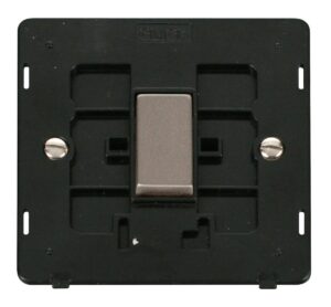 Click Definity Ingot 10Ax 1 Gang 2 Way Switch Insert Black / Stainless Steel