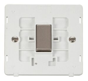 Click Definity Ingot 10Ax 1 Gang 2 Way Switch Insert White / Stainless Steel