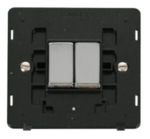 Click Definity Ingot 10Ax 2 Gang 2 Way Switch Insert Black / Chrome