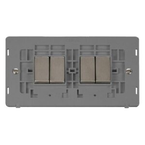 Click Definity 10Ax Ingot 4 Gang 2 Way Plate Switch Insert
