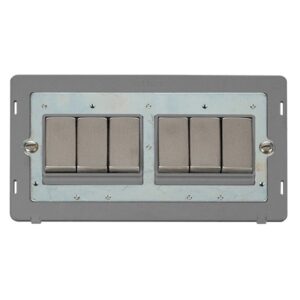Click Definity 10Ax Ingot 6 Gang 2 Way Plate Switch Insert