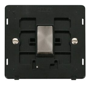 Click Definity Ingot 10Ax 1 Gang Intermediate Switch Insert Black / Brushed Stainless