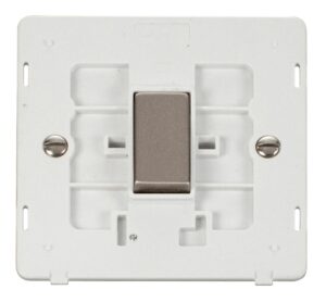 Click Definity Ingot 10Ax 1 Gang Intermediate Switch Insert White / Stainless Steel
