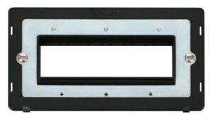 Click Definity 2 Gang Plate 6 In-Line Aperture Insert Black