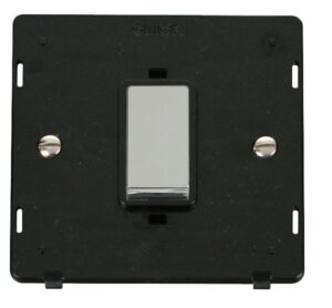 Click Definity Ingot 45A 1 Gang Plate Dp Switch Insert Black