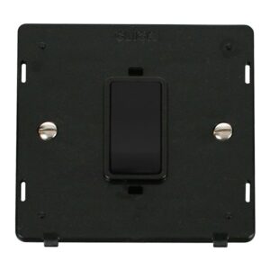 Click Definity 50A 1 Gang Double Pole Plate Switch Insert Black Insert & Rocker
