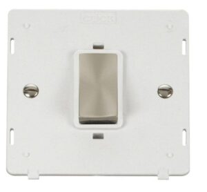 Click Definity Ingot 45A 1 Gang Plate Dp Switch Insert White