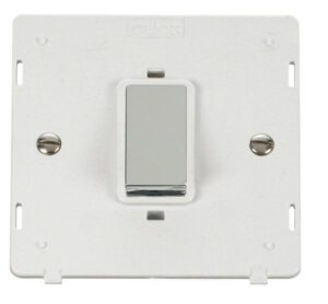 Click Definity Ingot 45A 1 Gang Plate Dp Switch Insert White