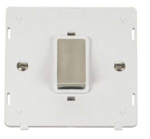 Click Definity Ingot 45A 1 Gang Plate Dp Switch Insert White