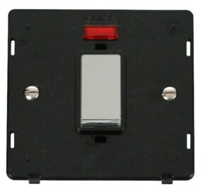 Click Definity Ingot 45A 1 Gang Plate Dp Switch With Neon Insert Black