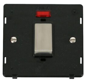 Click Definity Ingot 45A 1 Gang Plate Dp Switch With Neon Insert Black