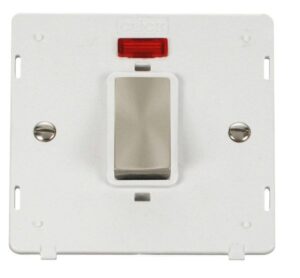 Click Definity Ingot 45A 1 Gang Plate Dp Switch With Neon Insert White