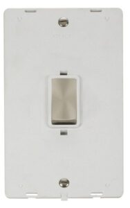 Click Definity Ingot 45A 2 Gang Plate Dp Switch Insert White