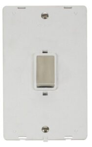 Click Definity Ingot 45A 2 Gang Plate Dp Switch Insert White