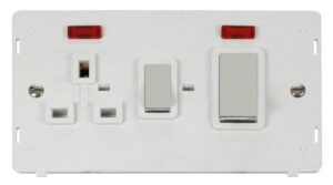 Click Definity Ingot 45A Dp Switch 13A Dp Sw. Socket With Neons Insert White