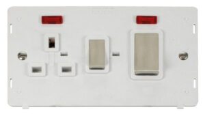 Click Definity Ingot 45A Dp Switch 13A Dp Sw. Socket With Neons Insert White