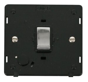 Click Definity Ingot 20A Dp Switch With Flex Outlet Insert Black / Chrome
