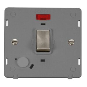 Click Definity 20A Ingot Double Pole Plate Switch With Optional Flex Outlet With Neon Insert