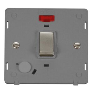 Click Definity 20A Ingot Double Pole Plate Switch With Optional Flex Outlet With Neon Insert
