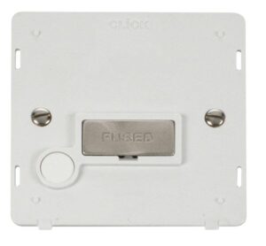 Click Definity Ingot 13A Fused Conn. Unit With Flex Outlet Insert White / Br. Stainless