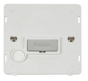 Click Definity Ingot 13A Fused Conn. Unit With Flex Outlet Insert White / Chrome