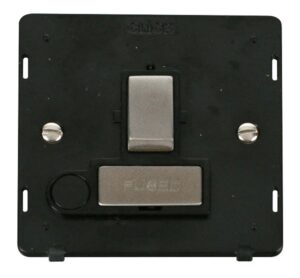 Click Definity Ingot 13A Fused Sw. Conn. Unit With Flex Outlet Insert Black / St. Steel