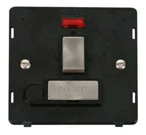 Click Definity Ingot 13A Fused Sw. Conn. Unit With F/O Insert & Neon Black / Br. St.