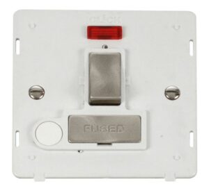 Click Definity Ingot 13A Fused Sw. Conn. Unit With F/O Insert & Neon White / Br. St.