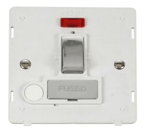 Click Definity Ingot 13A Fused Sw. Conn. Unit With F/O Insert & Neon White / Chrome