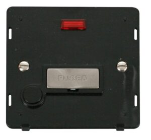 Click Definity Ingot 13A Fused Conn. Unit With F/O Insert & Neon Black / Br. Stainless