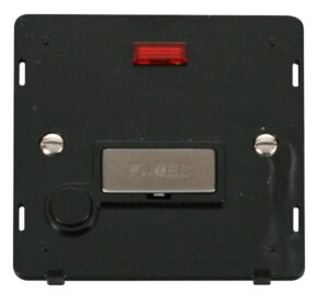 Click Definity Ingot 13A Fused Conn. Unit With F/O Insert & Neon Black / St. Steel