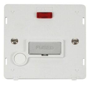 Click Definity Ingot 13A Fused Conn. Unit With F/O Insert & Neon White / Chrome