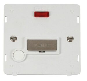 Click Definity Ingot 13A Fused Conn. Unit With F/O Insert & Neon White / St. Steel