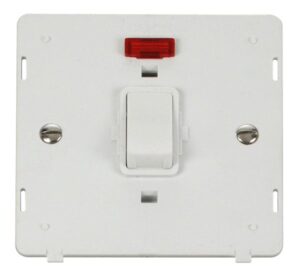 Click Definity 20A 1 Gang Dp Switch With Neon Insert White