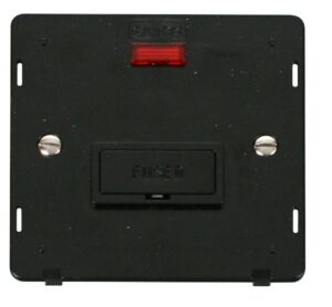 Click Definity 13A Fused Connection Unit With Neon Insert Black