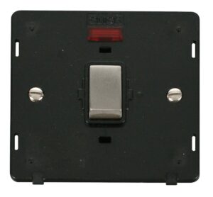 Click Definity Ingot 20A 1 Gang Dp Switch With Neon Insert Black / Stainless Steel