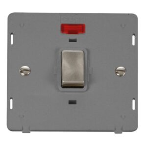 Click Definity 20A Ingot Double Pole Plate Switch With Neon Insert