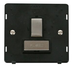 Click Definity Ingot 13A Fused Switched Connection Unit Insert Black / Stainless Steel