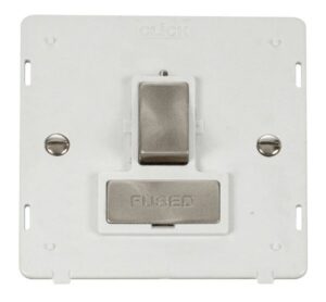 Click Definity Ingot 13A Fused Switched Connection Unit Insert White / B. Stainless