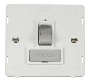 Click Definity Ingot 13A Fused Switched Connection Unit Insert White / Chrome