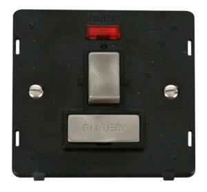 Click Definity Ingot 13A Fused Sw. Conn. Unit Insert & Neon Black / Br. Stainless