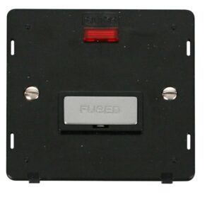 Click Definity Ingot 13A Fused Conn. Unit Insert & Neon Black / Chrome