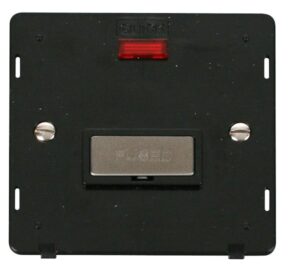 Click Definity Ingot 13A Fused Conn. Unit Insert & Neon Black / Stainless Steel