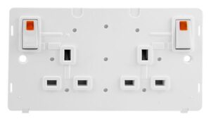 Click Definity 2G 13A Dp Switch Socket Insert W/Neon Pw