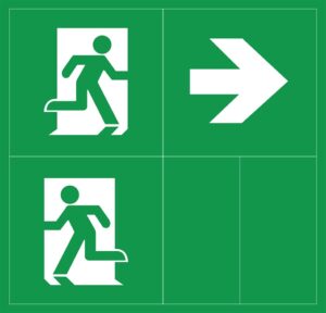 Eterna ISO 7010 Legend Set For Economy LED Maintained EMERGENCY Bulkhead