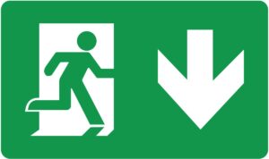 Eterna ISO 7010 Down Arrow Legend For Vecoexit3m Range